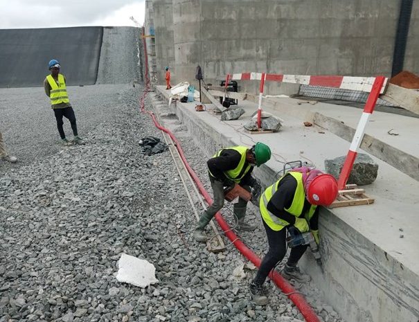  Repiquage des ouvrages barrage de Nachtigal côté amont